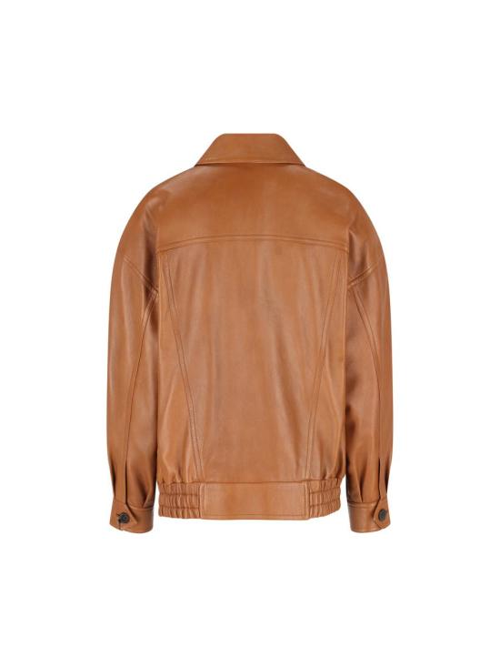 25FW 생로랑 가죽 자켓 842948YCSK22080 AI25 MARRON SENOIS - SAINT LAURENT