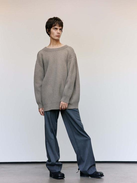  MM6 메종마르지엘라 스웨터 Mm6 메종 마르지엘라 울 오버사이즈 드레이프 백 패널