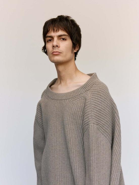  MM6 메종마르지엘라 스웨터 Mm6 메종 마르지엘라 울 오버사이즈 드레이프 백 패널 - MM6 MAISON MARGIELA