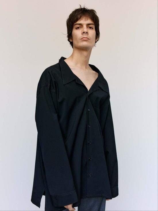  MM6 메종마르지엘라 자켓 Mm6 메종 마르지엘라 드레이프 백 패널 셔츠 재킷 - MM6 MAISON MARGIELA