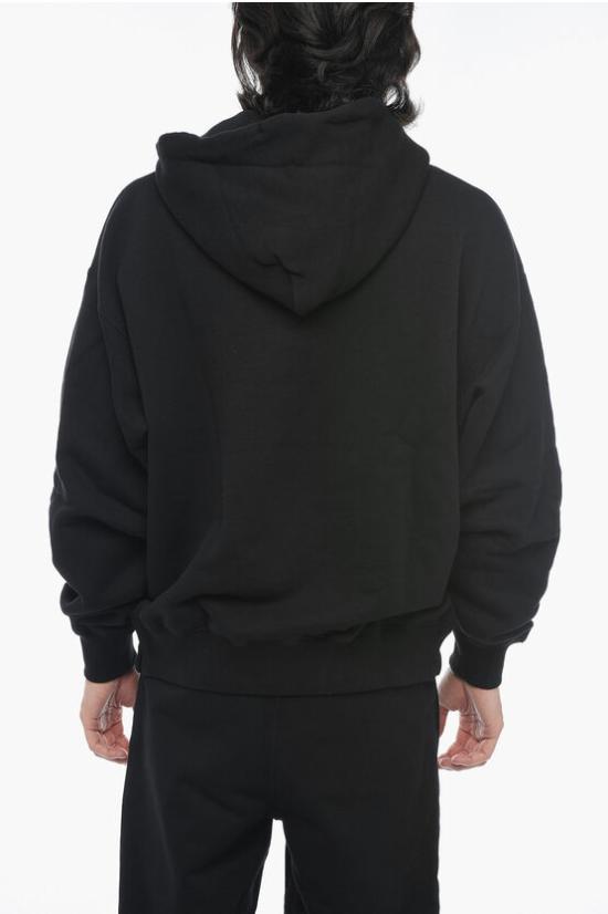  오프화이트 후드 티셔츠 OMBB085F23FLE001 1001 Black - OFF WHITE