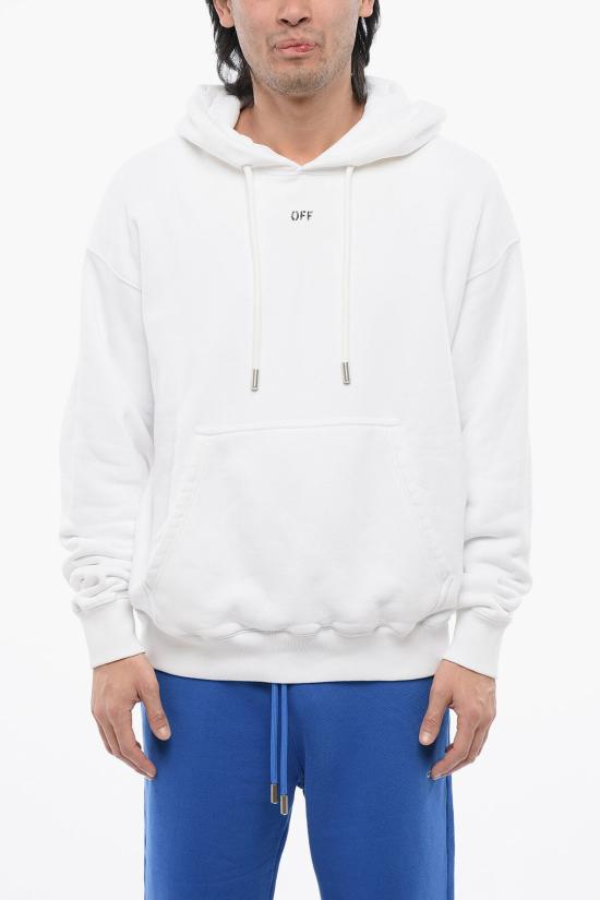  오프화이트 후드 티셔츠 OMBB085C99FLE0100110 White