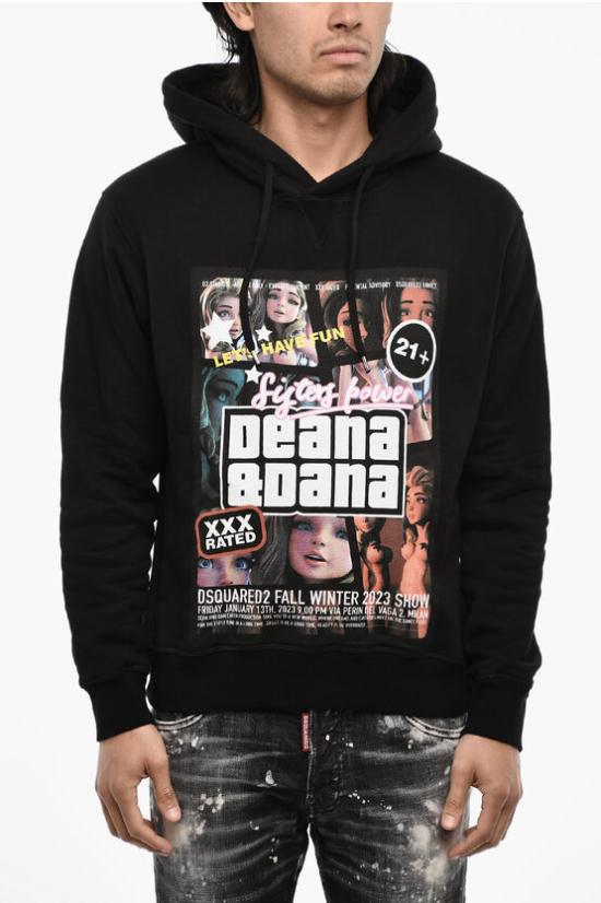  디스퀘어드2 후드 티셔츠 S71GU0625 S25516 900 Black