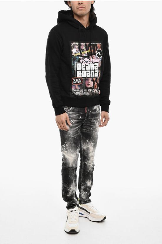  디스퀘어드2 후드 티셔츠 S71GU0625 S25516 900 Black - DSQUARED2