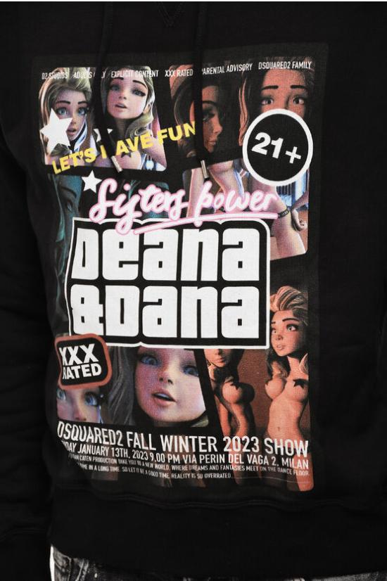  디스퀘어드2 후드 티셔츠 S71GU0625 S25516 900 Black - DSQUARED2