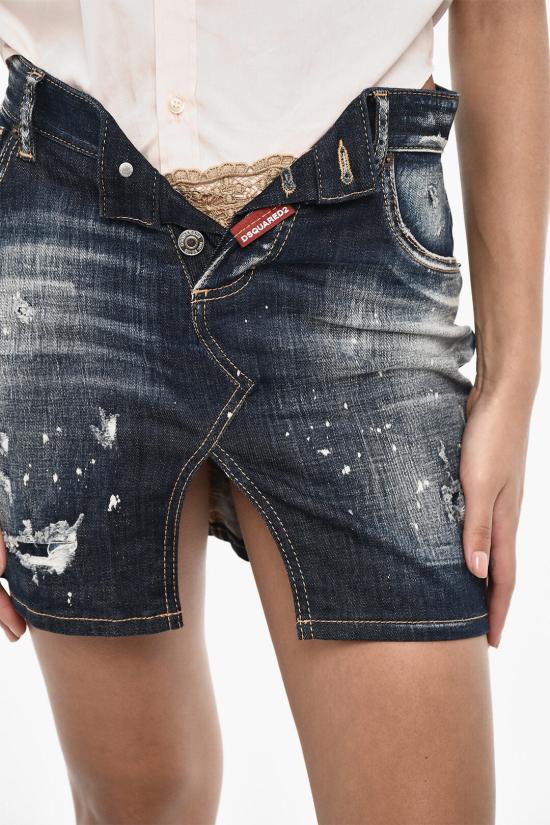  디스퀘어드2 데님 스커트 S72MA0968 S30342 470 Blue - DSQUARED2