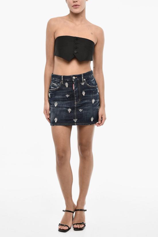  디스퀘어드2 숏 스커트 S75MA0897 S30342 470 Blue - DSQUARED2