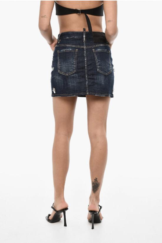  디스퀘어드2 숏 스커트 S75MA0897 S30342 470 Blue - DSQUARED2