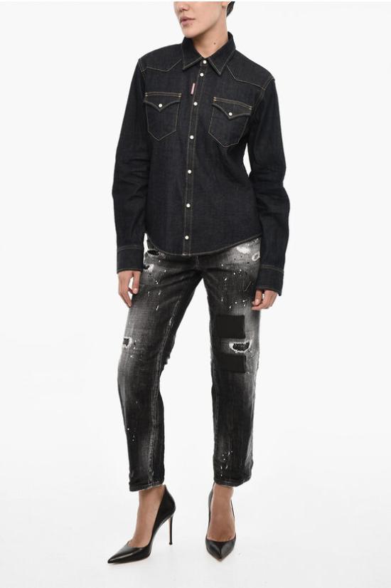  디스퀘어드2 데님 셔츠 S75DL0851 S30871 470 Blue - DSQUARED2