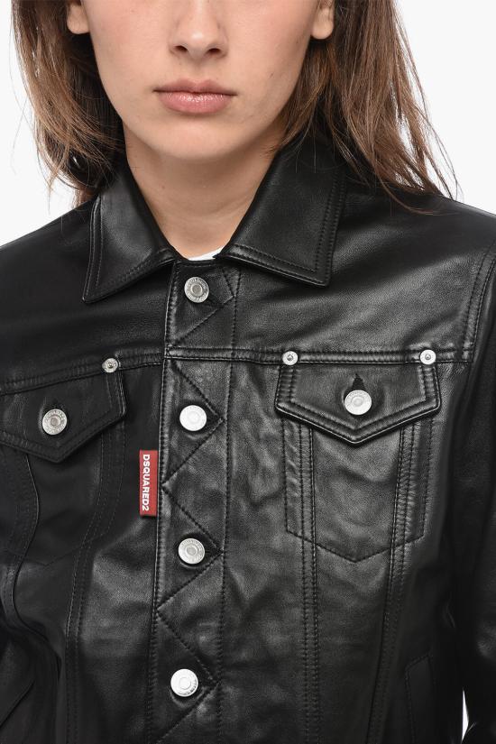  디스퀘어드2 가죽 자켓 S75AM0943 SY1623 900 Black - DSQUARED2