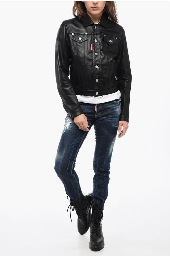  디스퀘어드2 가죽 자켓 S75AM0943 SY1623 900 Black - DSQUARED2