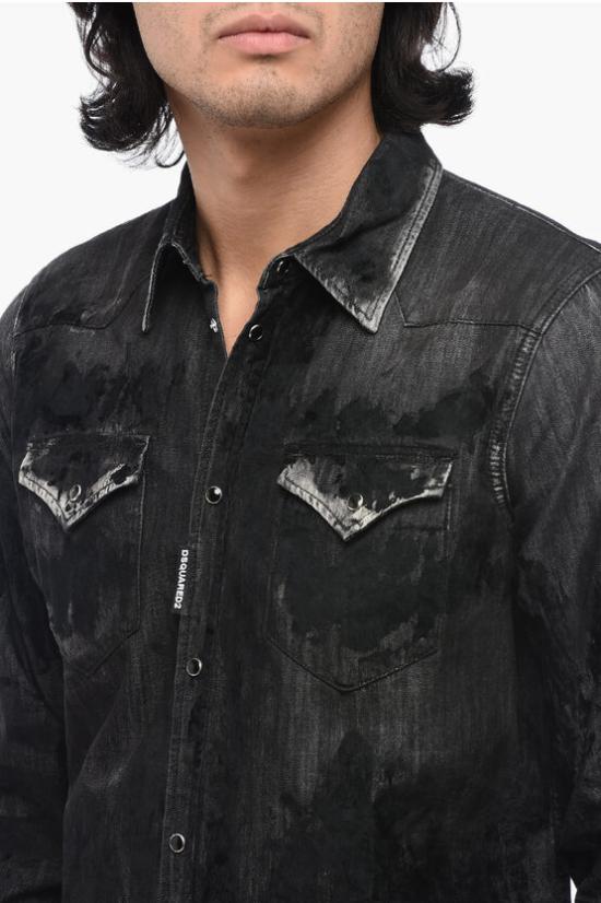  디스퀘어드2 데님 셔츠 S71DM0647 S30826 900 Black - DSQUARED2