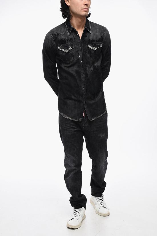  디스퀘어드2 데님 셔츠 S71DM0647 S30826 900 Black - DSQUARED2