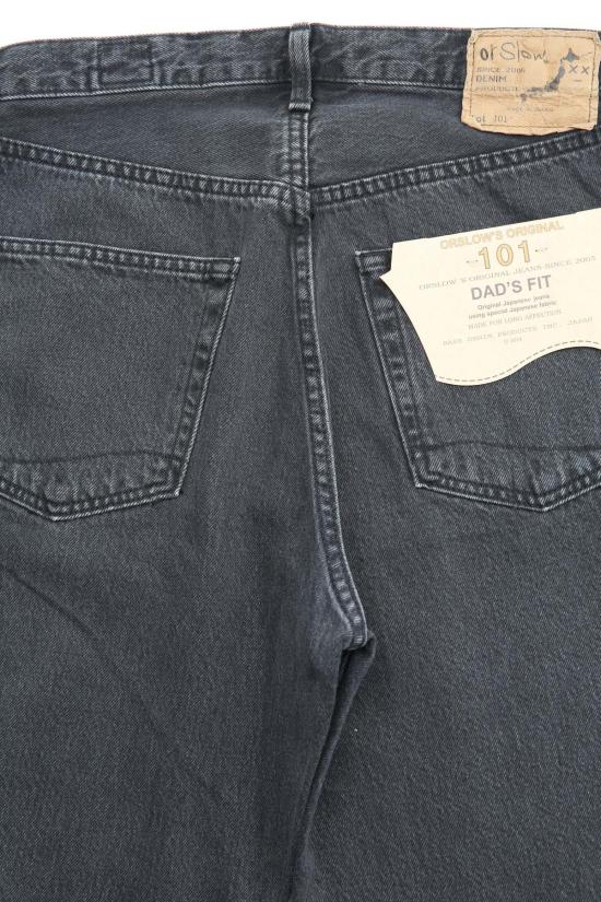  오어슬로우 데님 팬츠 Orslow 101 Dad's Fit  블랙 데님 스톤 - ORSLOW
