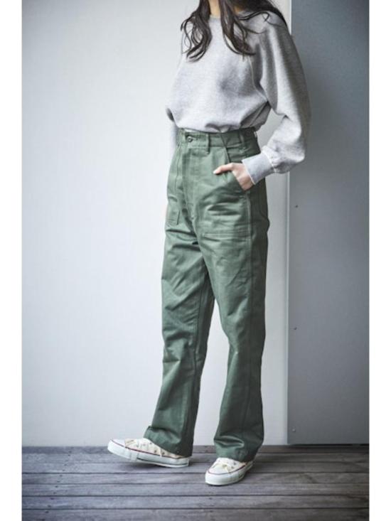  오어슬로우 스트레이트 팬츠 오슬로우 하이웨이스트 퍼티그 팬츠 그린 16 - ORSLOW