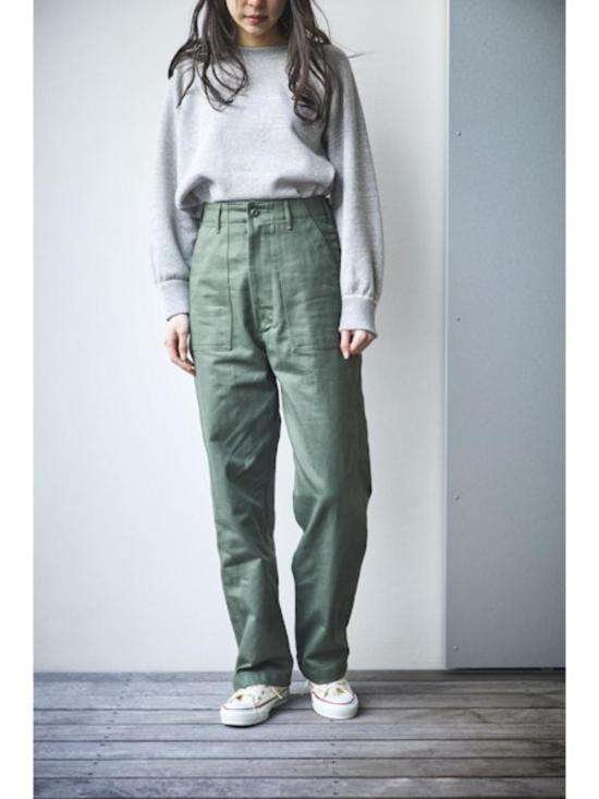  오어슬로우 스트레이트 팬츠 오슬로우 하이웨이스트 퍼티그 팬츠 그린 16 - ORSLOW