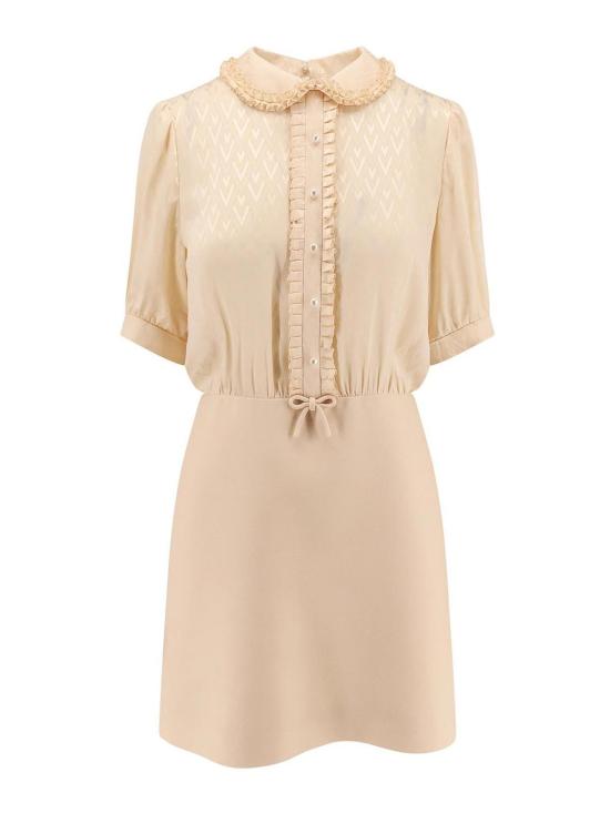  발렌티노 가라바니 미디 스커트 6B0VADJ11CFET5 Nude Neutrals