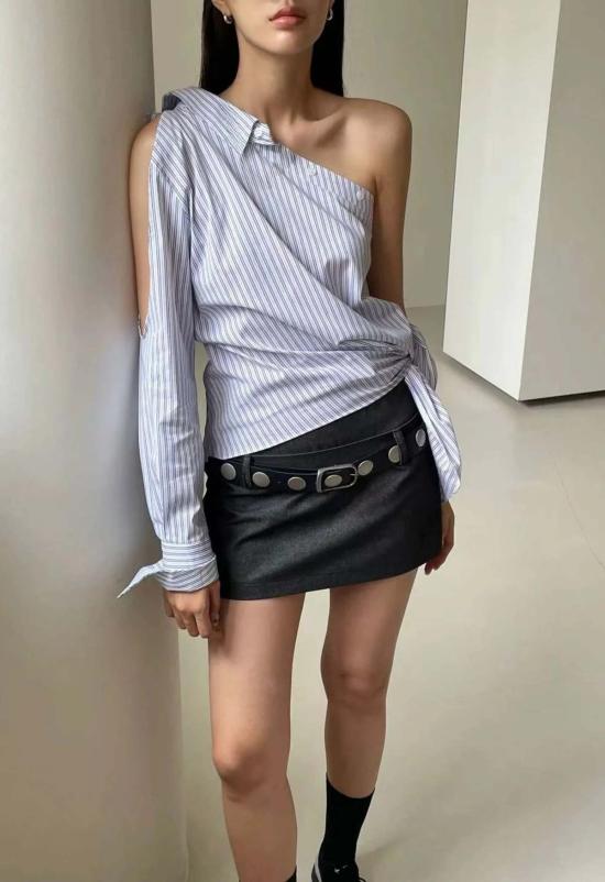  더 엔케이씨 스토어 숏 스커트 Nkc 스토어 개비 스커트 블랙 데님 - The NKC Store