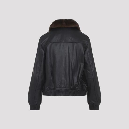 25FW 이브살로몬 가죽 자켓 26WYV20255APXX 99 Black - YVES SALOMON