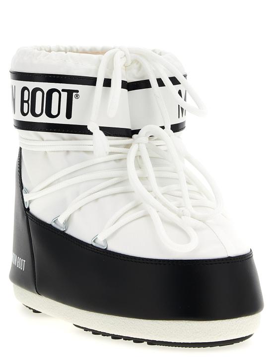 26FW 문부츠 아이콘 나일론 로우 부츠 80D1409340A001 White Black - MOON BOOT