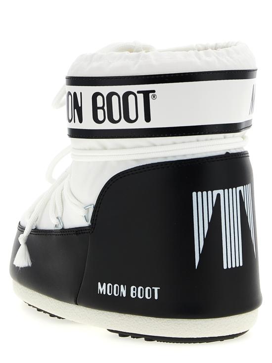 26FW 문부츠 아이콘 나일론 로우 부츠 80D1409340A001 White Black - MOON BOOT