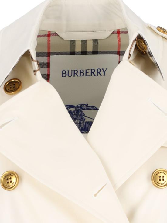 25FW 버버리 미드렝스 개버딘 켄싱턴 트렌치 코트 코튼 8111149C2205 White - BURBERRY