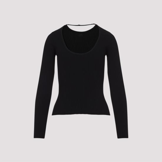 25SS 쿠레쥬 스웨터 125MPU105FI0001 Black - COURREGES