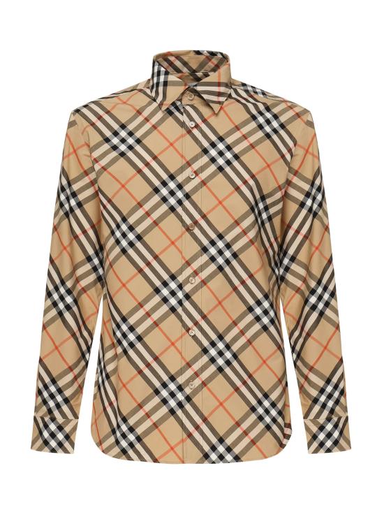 25FW 버버리 체크 코튼 셔츠 8106165 B9368 SAND - BURBERRY