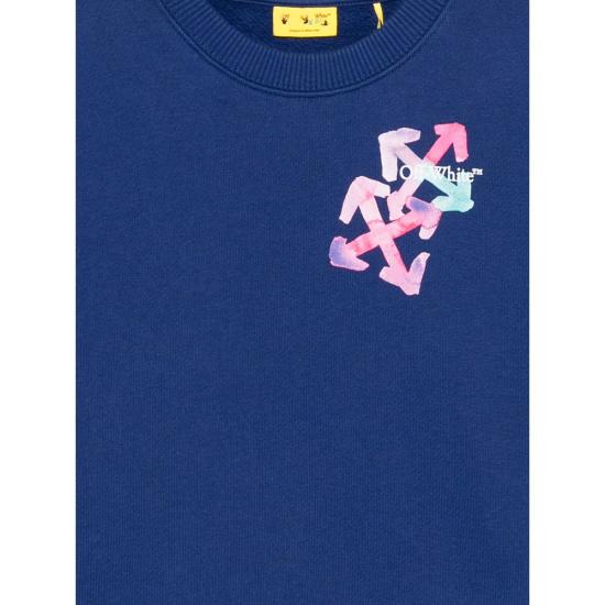 25FW [키즈] 오프화이트 니트/스웻셔츠 OGBA001F25FL E002 4584 BLUE - OFF WHITE