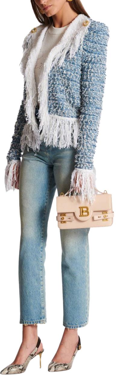  발망 코트 CF1SK056KF88SLJ BLUE - BALMAIN