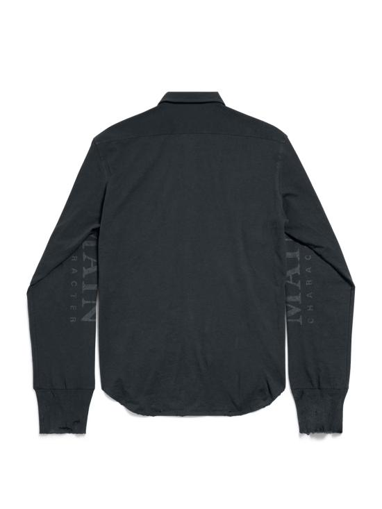 25FW 발렌시아가 폴로 티셔츠 850260 TTVB9 1083 FADED BLACK - BALENCIAGA