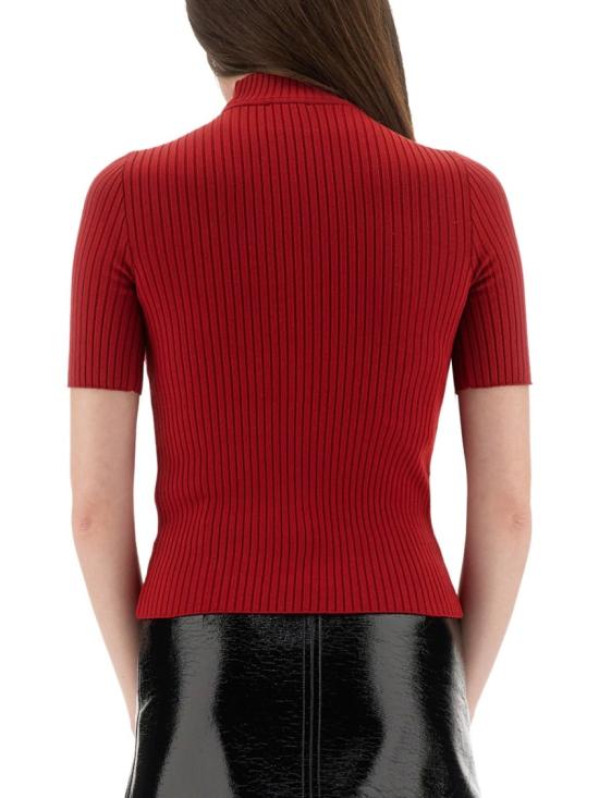  쿠레쥬 리에디션 니트 탑 숏슬리브 PERMPU026FI0001 4034 Red - COURREGES