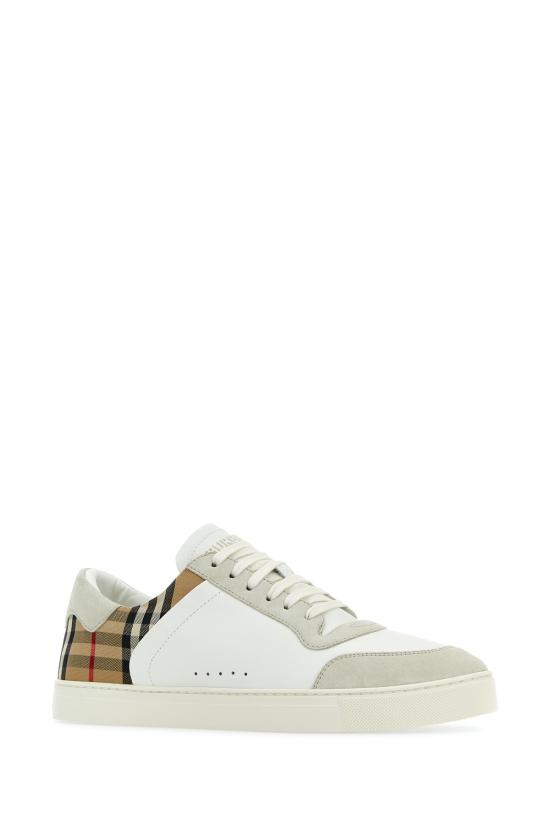 26FW 버버리 레더 스웨이드 체크 스니커즈 8069089 A9022 Multicoloured - BURBERRY
