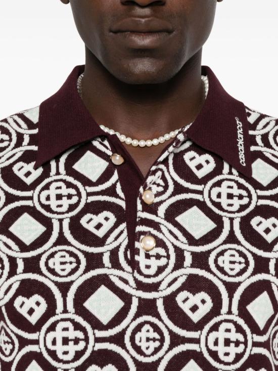 25FW 카사블랑카 폴로 티셔츠 MAW25KW1092 01AUBERGINE Purple - CASABLANCA