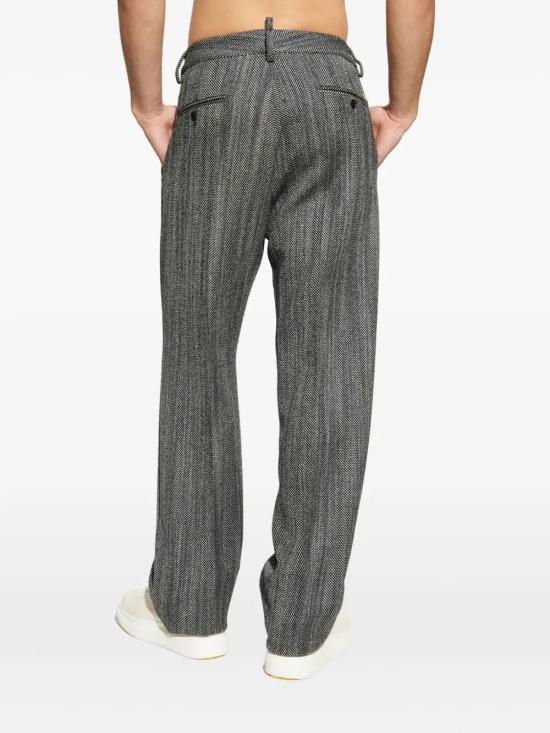 25FW 디스퀘어드2 스트레이트 팬츠 S71KB0731 D35328 001F WHITE BLACK - DSQUARED2