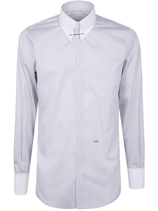 25FW 디스퀘어드2 긴팔 셔츠 S71DM0813 D35324 001F WHITE GREY