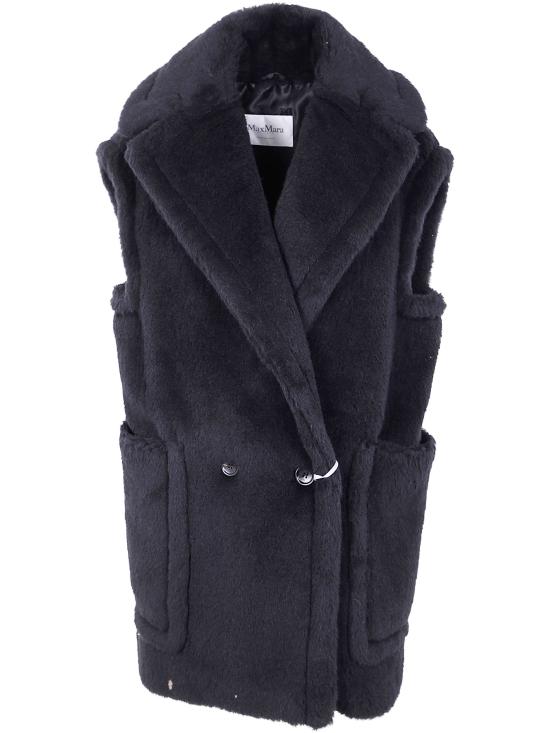 25FW 막스마라 테디 알파카 울 더블 브레스트 베스트 2521276253600 008 BLACK - MAX MARA