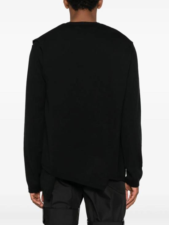 25FW 꼼데가르송 옴므 플러스 비대칭 스웨터 PP N012 0511 BLACK - COMME DES GARCONS