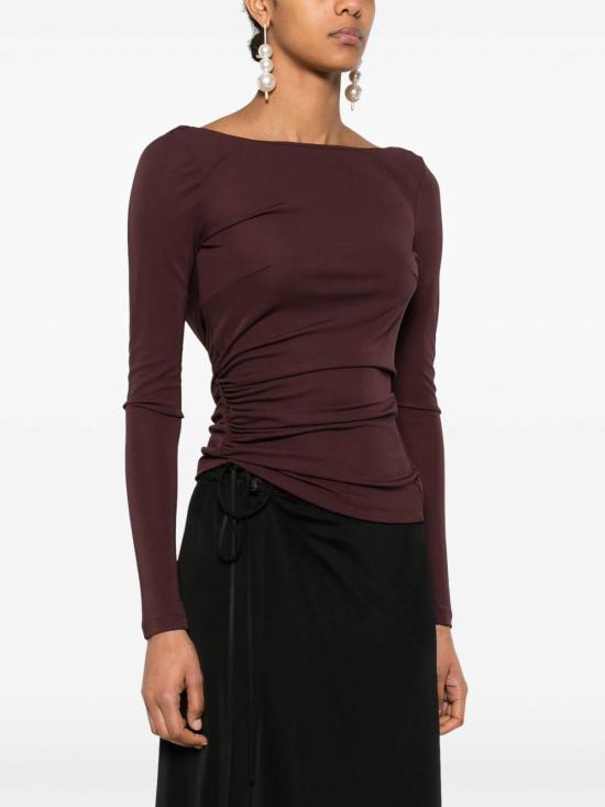 25SS 엘리자베타프랜치 반팔 티셔츠 MD01352E2644 Brown - ELISABETTA FRANCHI
