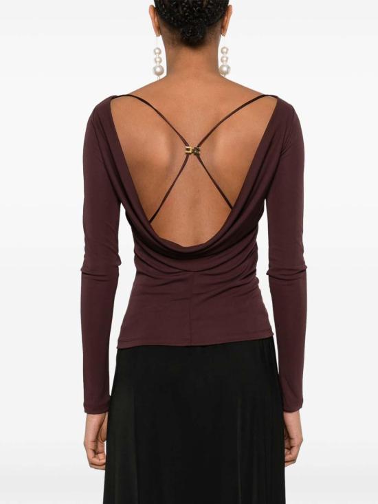 25SS 엘리자베타프랜치 반팔 티셔츠 MD01352E2644 Brown - ELISABETTA FRANCHI