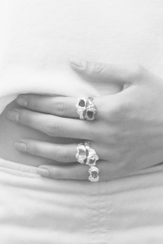  시무에로 반지 올라 링 실버/그린 - SIMUERO