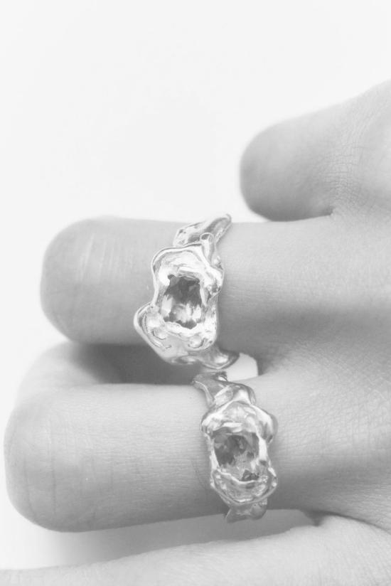  시무에로 반지 올라 링 실버/그린 - SIMUERO