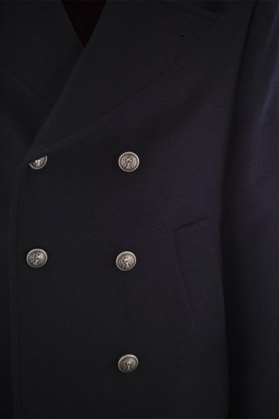 25FW 브루넬로 쿠치넬리 울 플라넬 피코트 MY4967026K CX200 NIGHT BLUE - BRUNELLO CUCINELLI