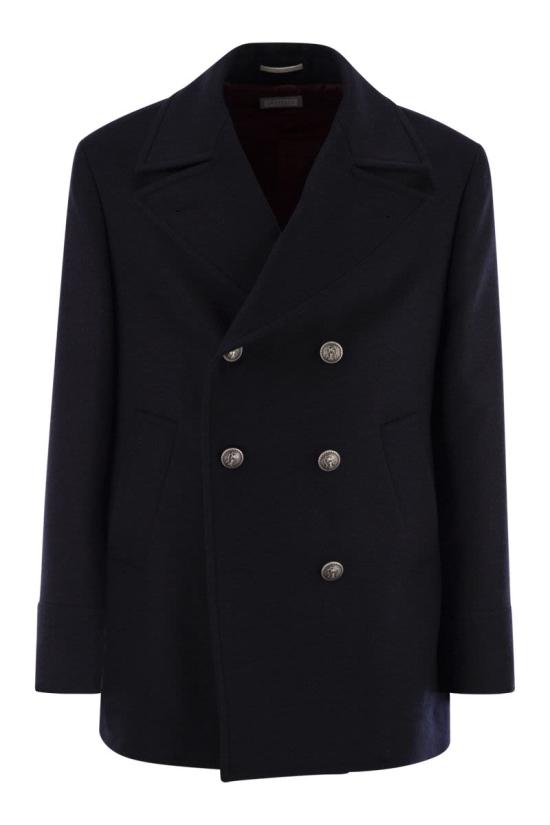 25FW 브루넬로 쿠치넬리 울 플라넬 피코트 MY4967026K CX200 NIGHT BLUE