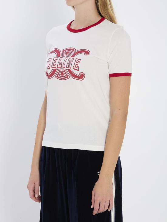 25FW 셀린느 반팔 티셔츠 RX0CH671Q GDJ2 WHITE - CELINE