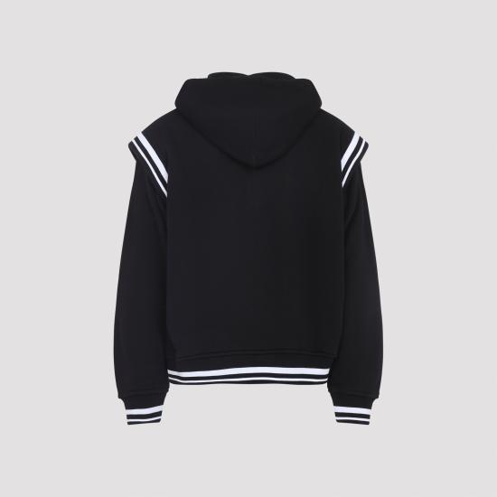 25FW 오프화이트 봄버 자켓 OMEK003F25FLE001 1001 BLACK - OFF WHITE