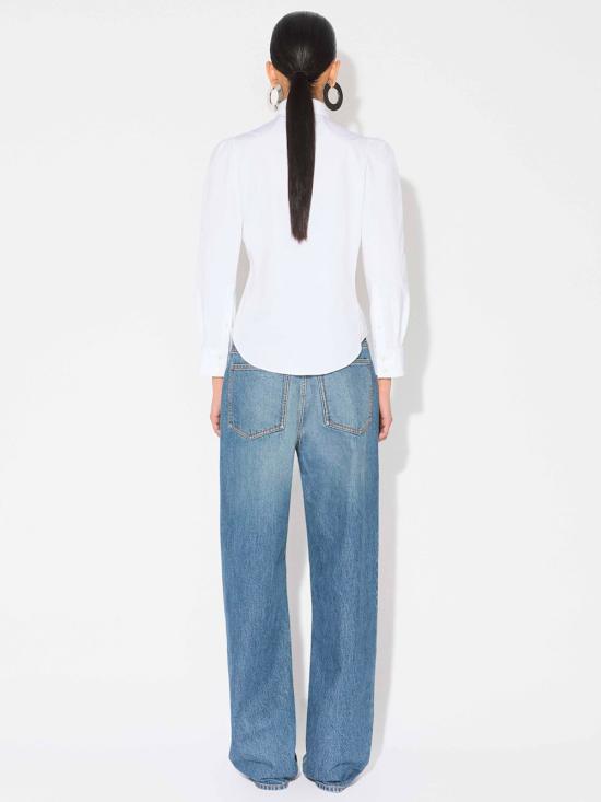 25FW 알라이아 스트레이트 팬츠 AA9P1264D007B 517 BLUE - ALAIA