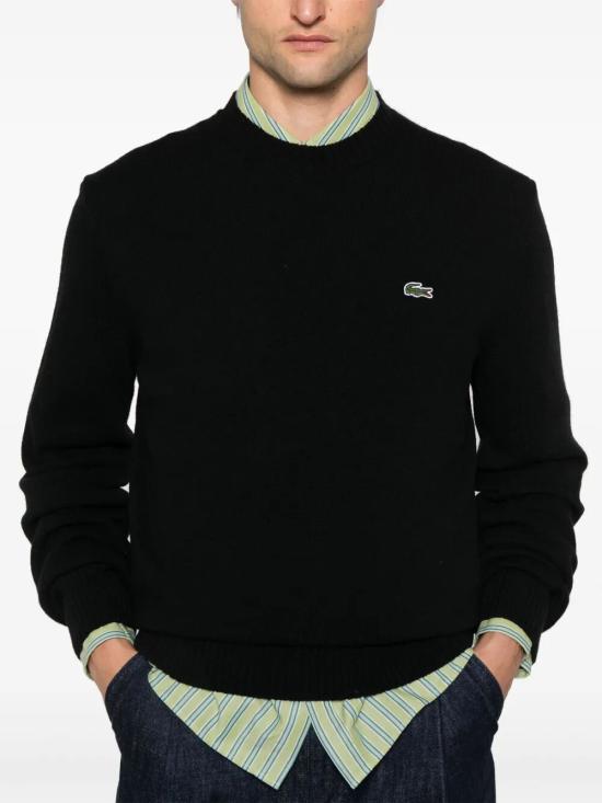 26FW 라코스테 크루넥 스웨터 AH2916 031 BLACK - LACOSTE