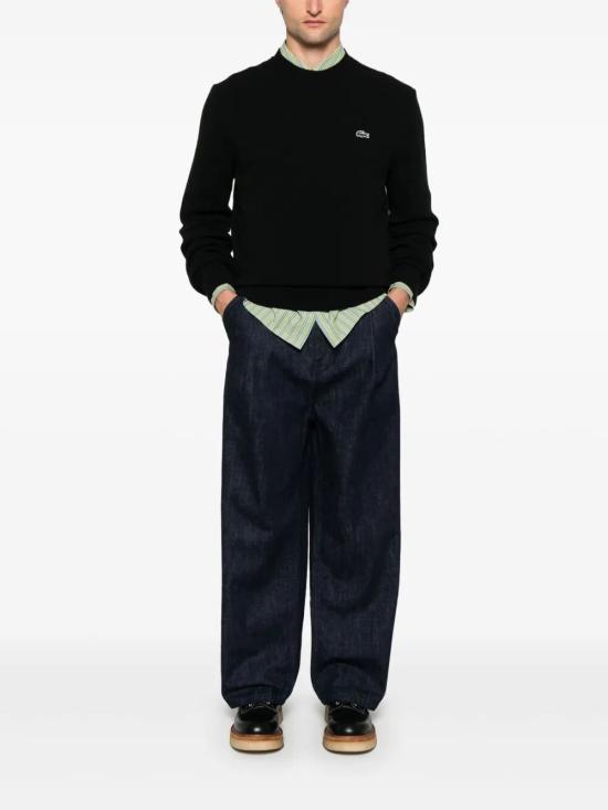 26FW 라코스테 크루넥 스웨터 AH2916 031 BLACK - LACOSTE