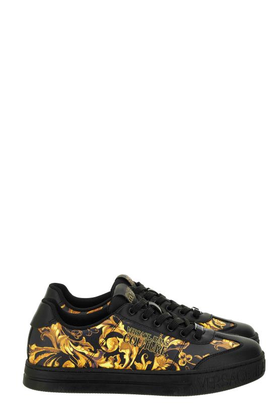 25FW 베르사체 스니커즈 79YA3SK6ZSC92G89 BLACK GOLD DOM - VERSACE